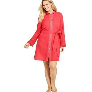 Draper James X Lands End Shirt Dress Swim Cover-up
